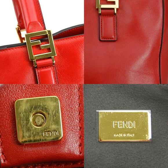 FENDI Red Leather Shoulder Bag - Picture 4 of 5